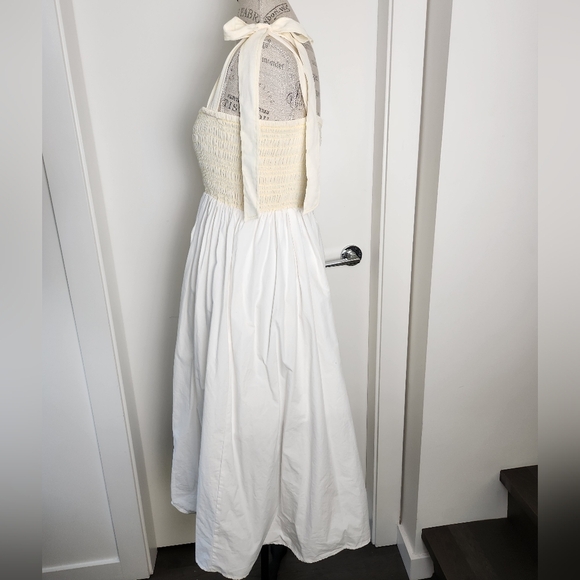 White Cotton Summer Smock Dress - Picture 3 of 14